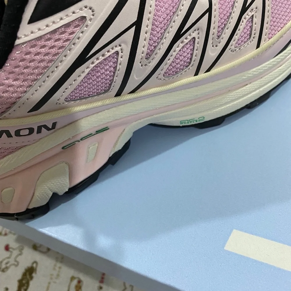 Salomon Women’s Pink and Green Trail Sneakers